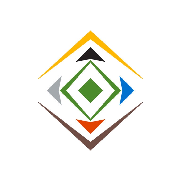 The Seven Directions logo: a geometric design with colored arrows and diamonds in green, yellow, black, gray, blue, and brown.