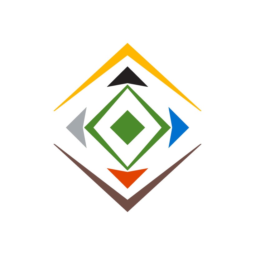 The Seven Directions logo: a geometric design with colored arrows and diamonds in green, yellow, black, gray, blue, and brown.