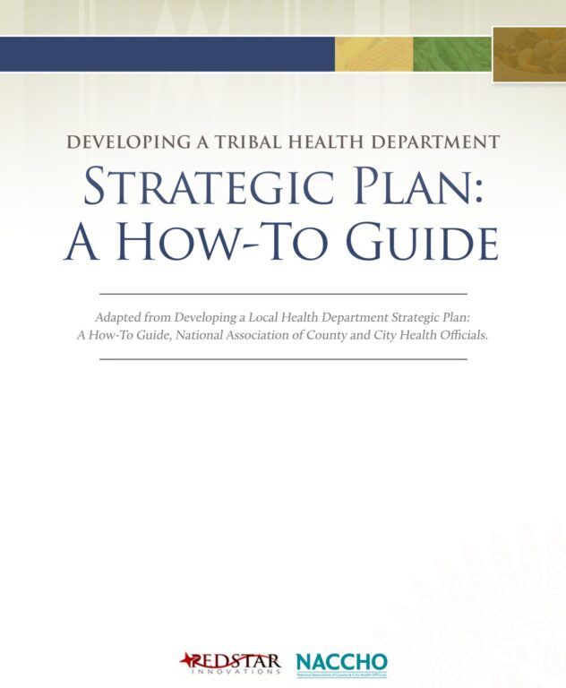 Cover page for a document. Text: Development a Tribal Health Department. Strategic Plan: How-To Guide.